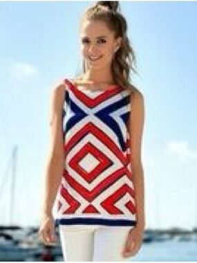 Vineyard Vines Diamond Print Genoa Sleeveless Top sz.4